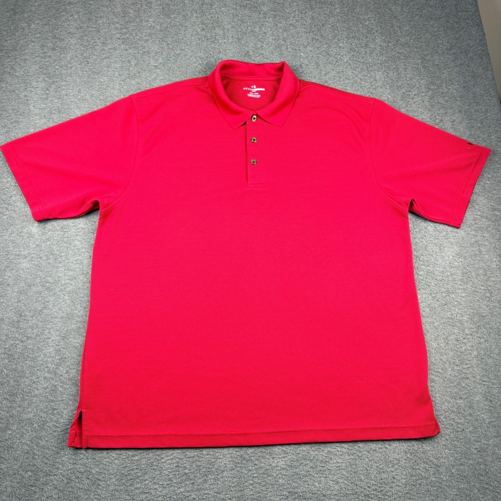 Grand Slam Golf Men's XXL‎ Red Short Sleeve Textured Performance Polo Shirt